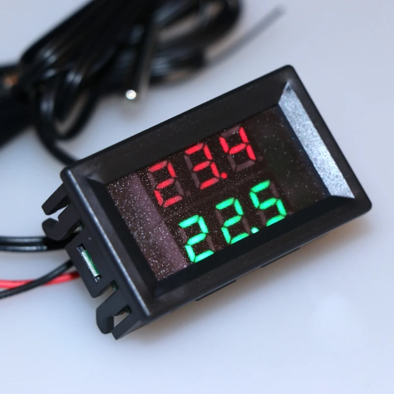 DC 4-28V Precision Dual Display Digital Thermometer NTC Waterproof Metal Probe for Car Room Refrigerator Wholesale | Инструменты
