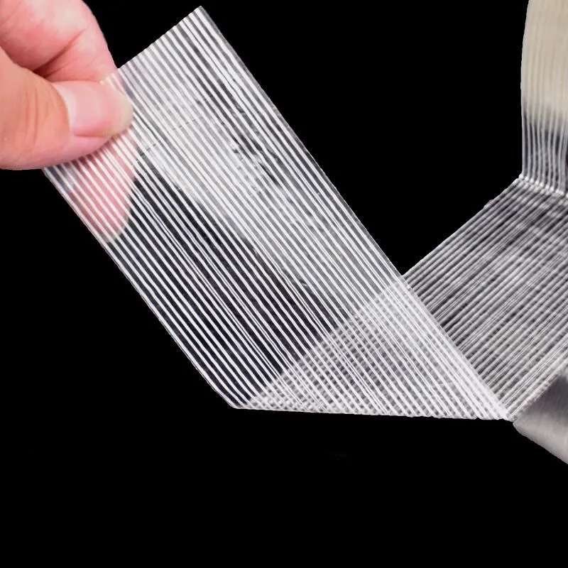 

1pc 50M fiber tape strong glass fiber tape high temperature resistant non-marking single side stripe tape 5MM/10MM/15MM