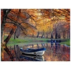 Алмазная 5D Вышивка сделай сам, хобби лес, подарок ручной работы, лодка, алмазная живопись, мозаика, украшение для дома, вышивка крестиком