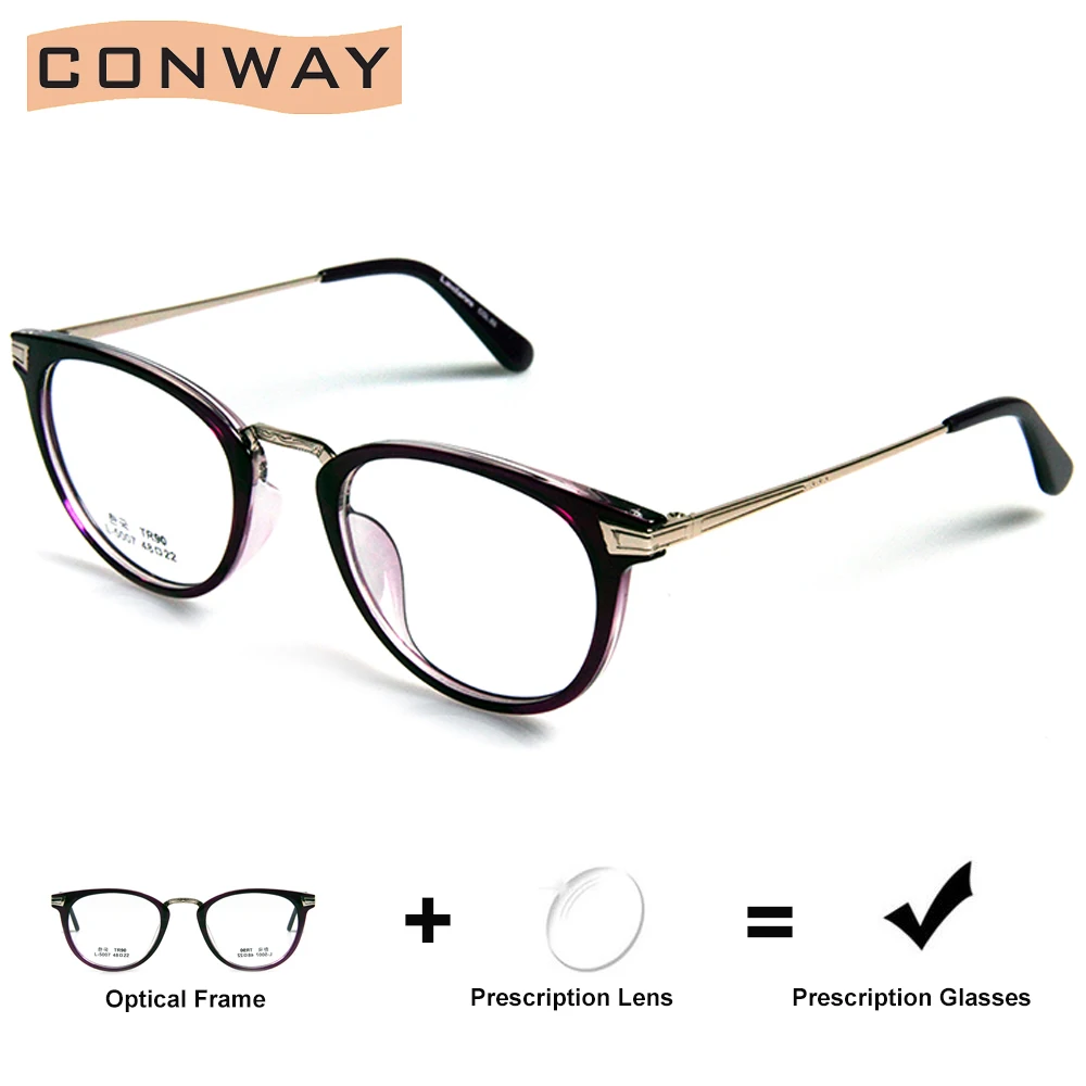 Круглые очки по рецепту CONWAY в стиле ретро оптические для близорукости