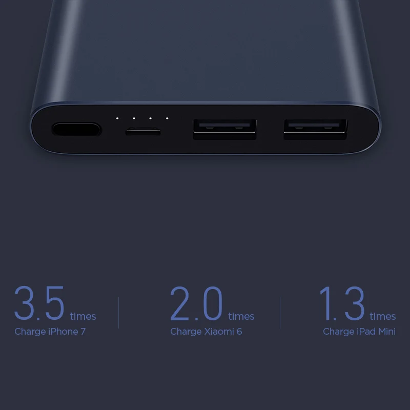 Xiao mi power Bank 2i 10000 мАч PLM09ZM двойной USB быстрая зарядка mi power bank 10000 портативное зарядное устройство Внешний аккумулятор повербанк