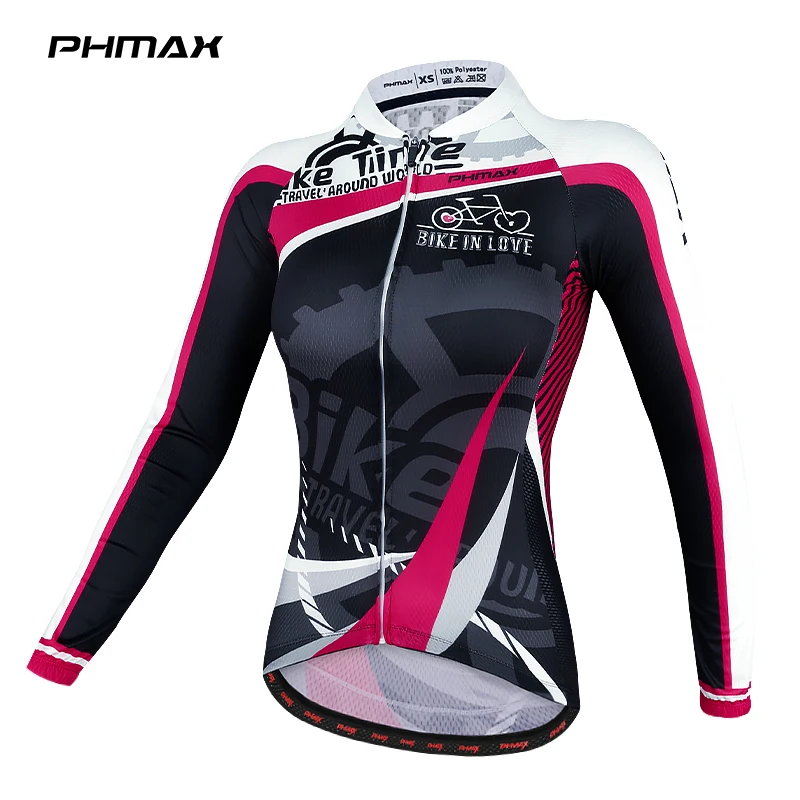 

PHMAX Джерси для горного велосипеда, осенняя быстросохнущая Женская велосипедная рубашка, Весенняя MTB велосипедная майка из 100% полиэстера для...