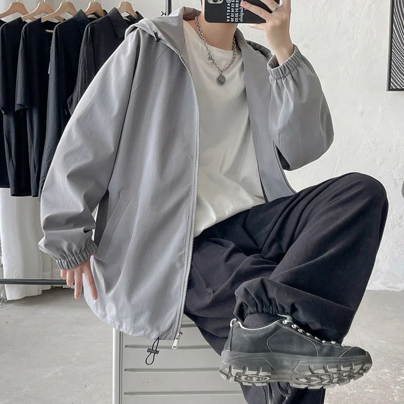 Privathinker 2022 осень с капюшоном мужская куртка оверсайз повседневная ветровка Harajuku