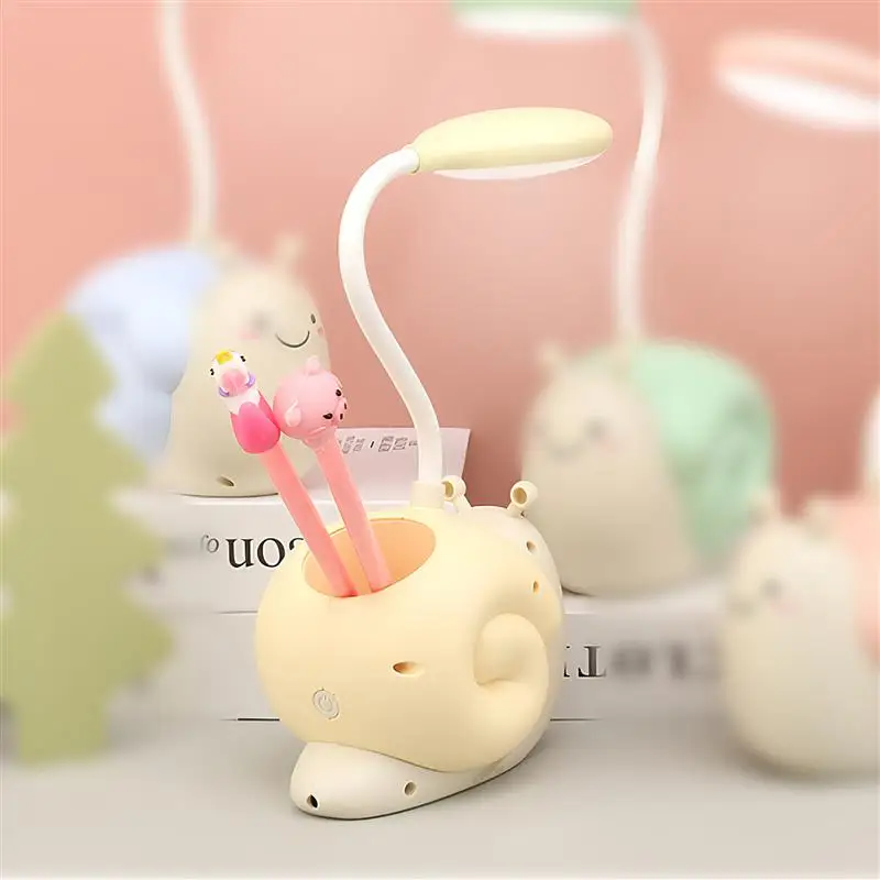 Reading Lamp For Bedroom Cartoon Snail Pen Holder Led Desk Usb Charging Children&amp#39s Dormitory Eye Protection Night Light Book Bed | Лампы