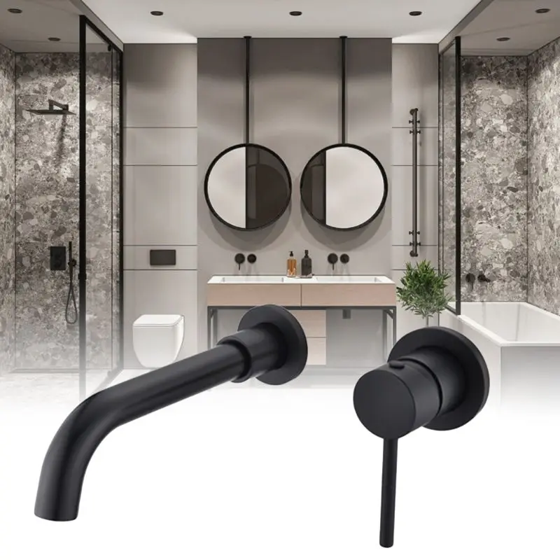 

1Set Wall Mounted Basin Faucet Metal Single Handle Hot Cold Mixer Water Tap Kit Dropshipping