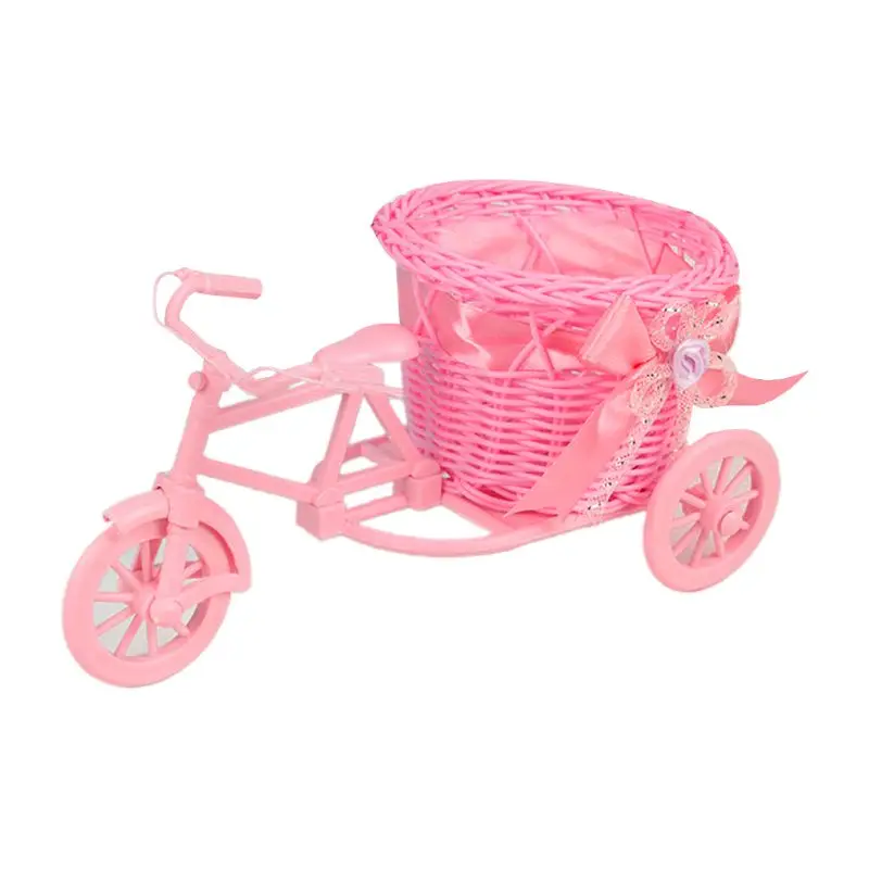 Трехколесный горшок ручной работы из искусственного ротанга для велосипеда