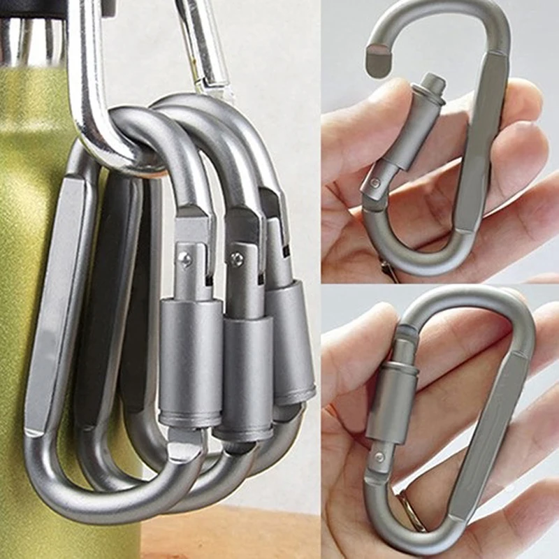 

Clip Snap Clasp Hike Outdoor Key survive Carabiner Quickdraw Hook Aluminum lock Climb Camp Buckle 20Pcs D ring screw chain Hang