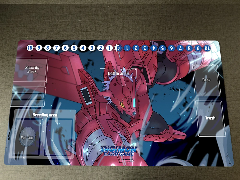 

Board Game DTCG Playmat Digimon BlitzGreymon Trading Card Game TCG CCG Play Mat & Zones Mousepad Free Bag Rubber Pad 60x35cm