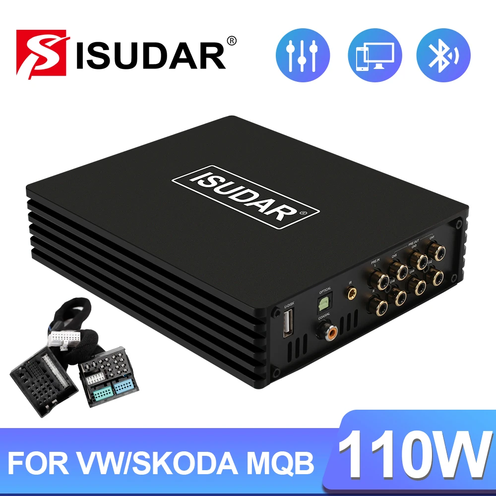 ISUDAR для MQB/VW Golf 7/Passat/Skoda Octavia/Yeti/Audi автомобиль 6 каналов DSP усилитель колонки аудио