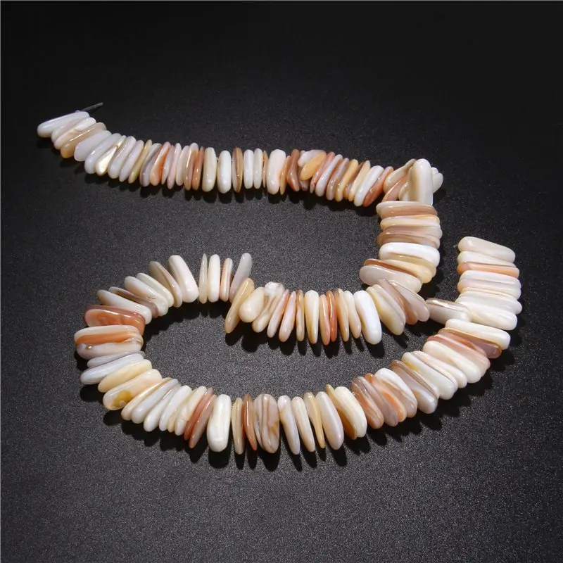 Бусины из натуральной ракушки желтые бусины перламутровой длинные в форме зубов