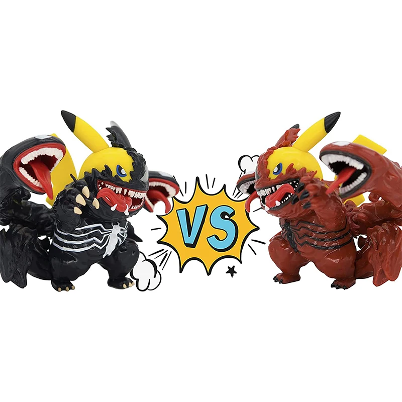 

Pikachu Cosplay Venom Deadpool PVC 11cm Pokemon Anime Figures The Avengers Model Heroes Statues Collection Birthday Gifts Toys