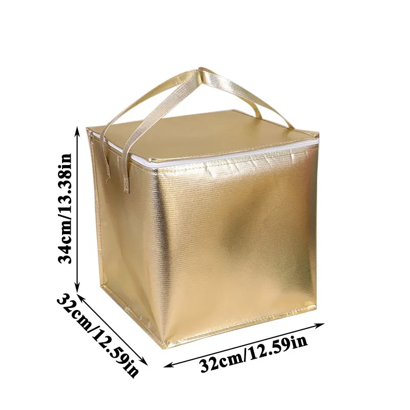 

Insulation Bag Solid Color Big Capacity Takeaway Bag Aluminum Foil Picnic Bag 6/8/10/12inch Cooler Storage Bag Food Case
