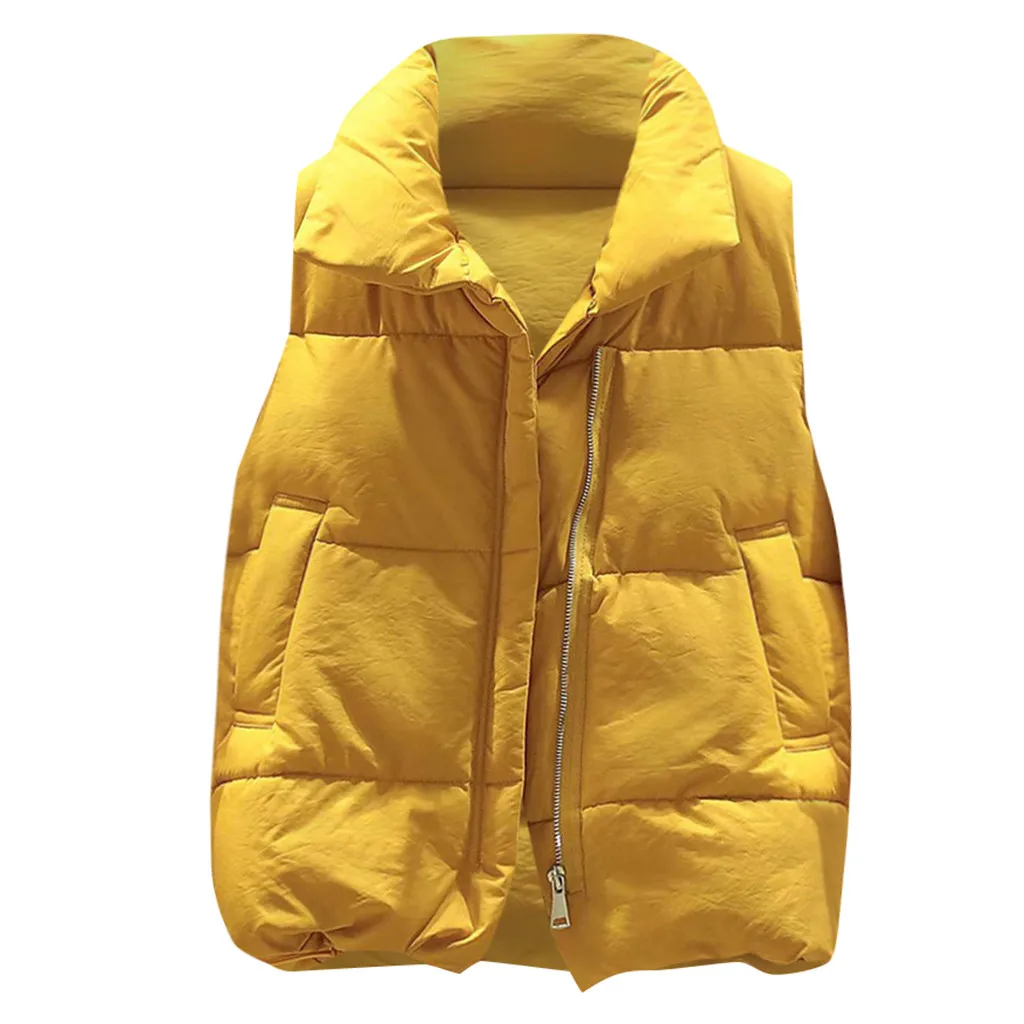 JAYCOSIN женский жилет с высоким воротником без рукавов короткий модный теплый