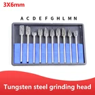 Набор фрез, комплект из 10 твердосплавных насадок 3-6 мм, из карбида вольфрама, для электродрелей