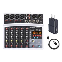6 channels audio mixer portable sound mixing console usb interface record mp3 computer input 48v phantom power 16 dsp effects
