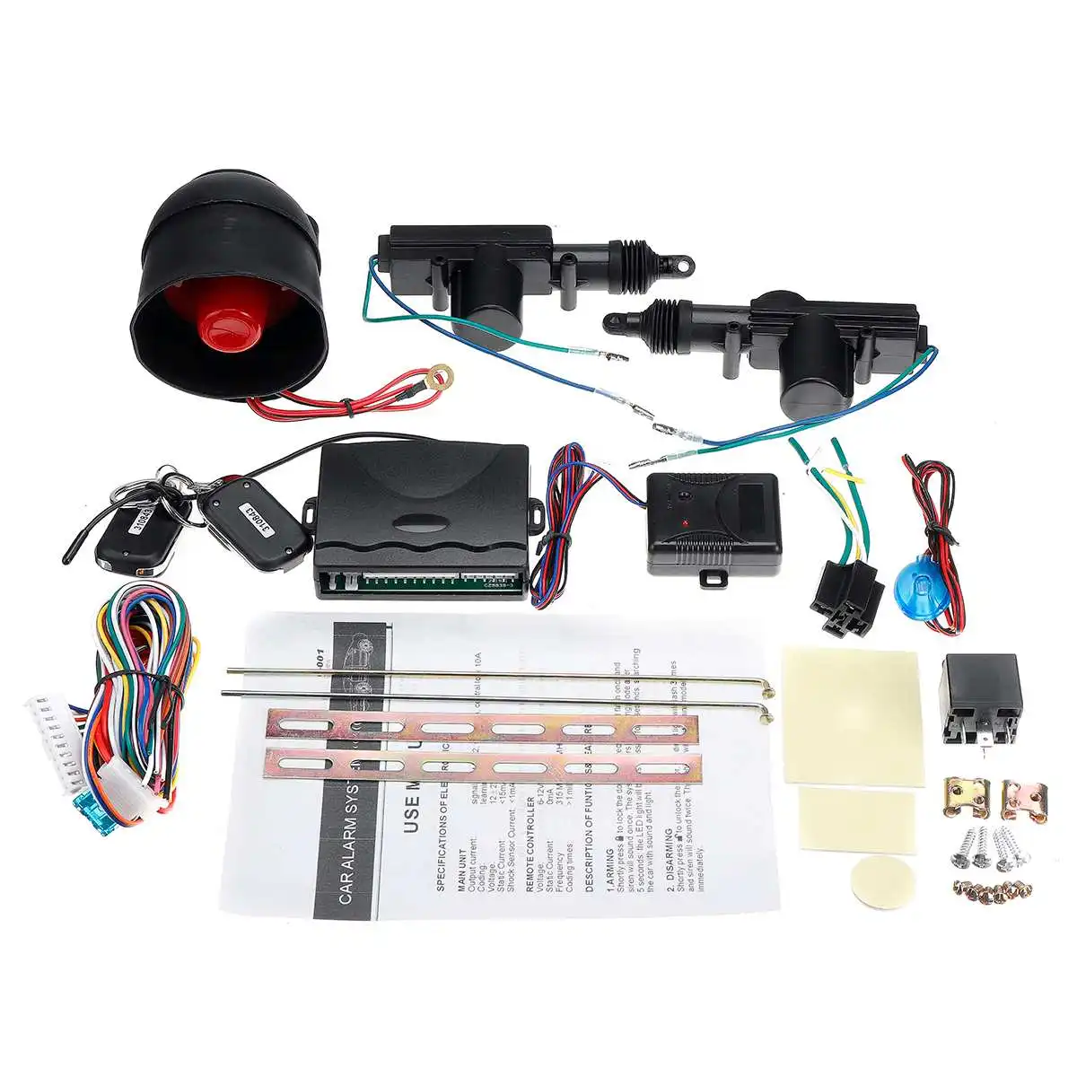 

12V Alarm Systems Car Auto Remote Central Kit Door Lock Locking Vehicle Keyless Entry System With Remote Controllers