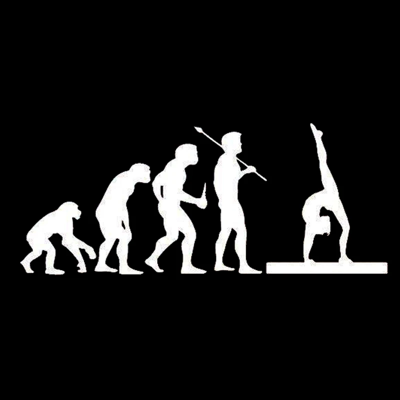 

18.2CM*7.6CM Creative Evolution Sports Gymnastics Vinyl Decal Decor Car Sticker Black/Silver S9-0533