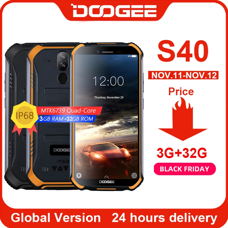 Мобильный телефон DOOGEE S40 4G сеть прочный дисплей 5 дюйма 4650 мАч четырехъядерный MT6739