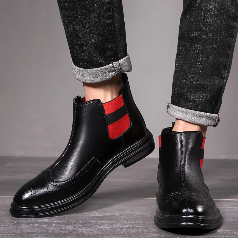 2019 мужские ботинки с перфорацией типа броги XINYIDA острым носком Повседневные