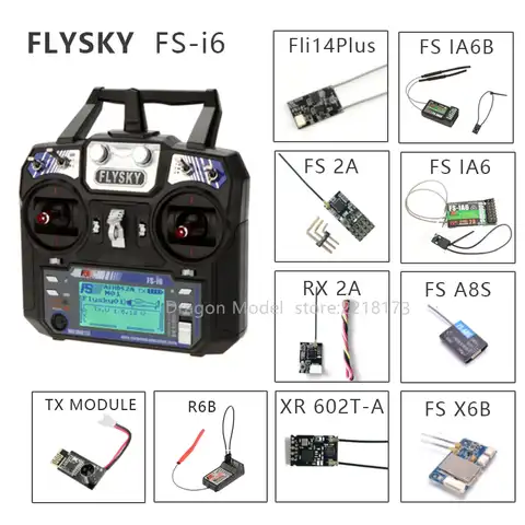 Радиочастотный контроллер Flysky FS-i6 FS I6, приемник для радиоуправляемого квадрокоптера, 6 каналов, 2,4 ГГц, FS-iA6 / FS-iA6B