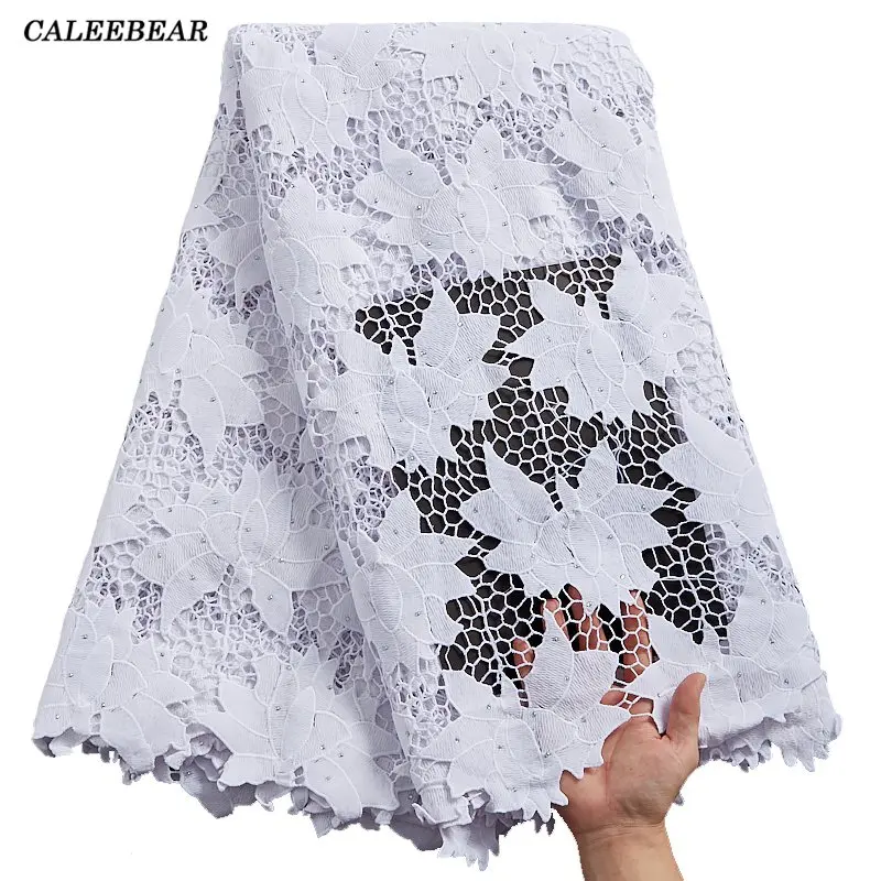 

Африканская кружевная ткань 2021, высокое качество, белое кружево, гипюр, шнур, кружевная ткань, сетка, Водорастворимая нигерийская кружевная ...