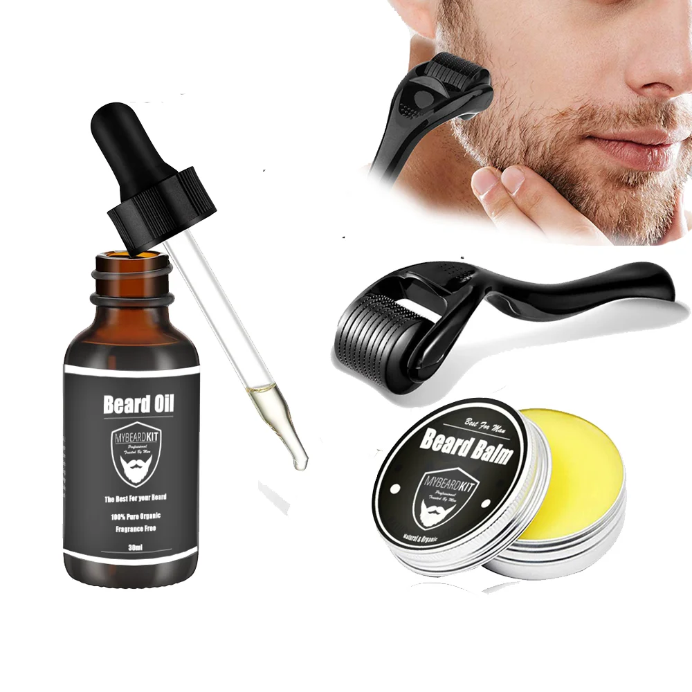 

Beard Oil Balm & Grooming Kit for Men Beard Growth & Care with Brush, Scissor & Comb 100% Pure & Organic