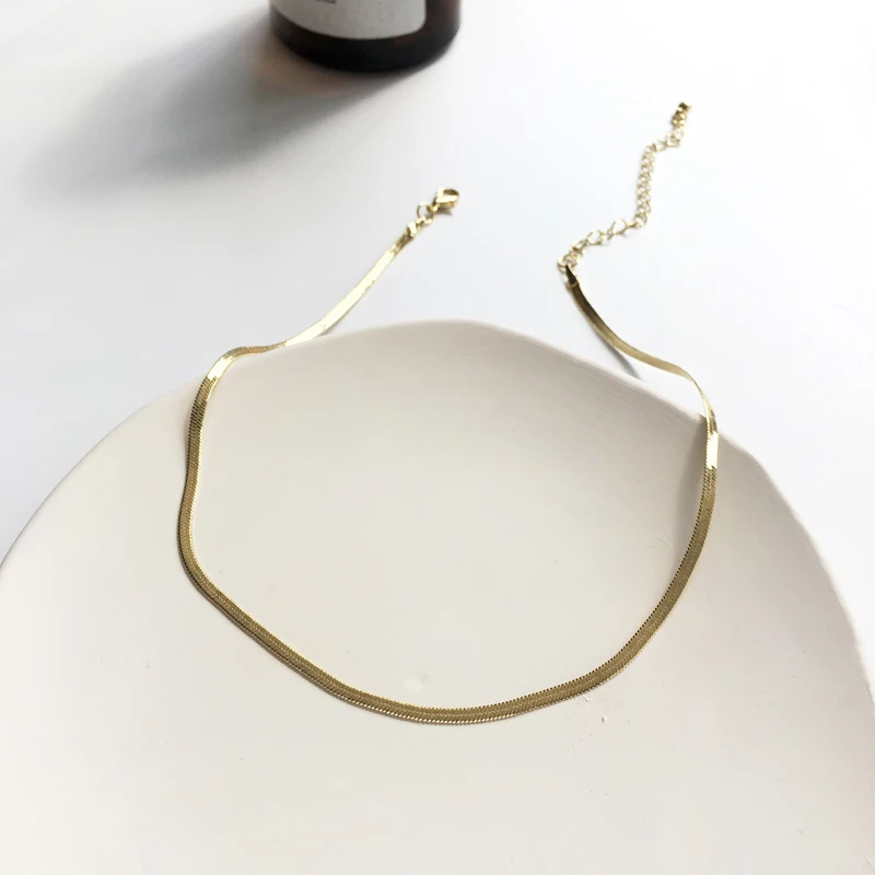 

Fashion Jewelry Chain Necklace Simply Design Popular Style Single Layer Metal Choker Necklace For Women Girl Celebration Gifts