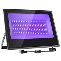 50w 100w uv led black light with switch plug outdoor ultraviolet blacklight flood light for aquarium stage party supplies decor