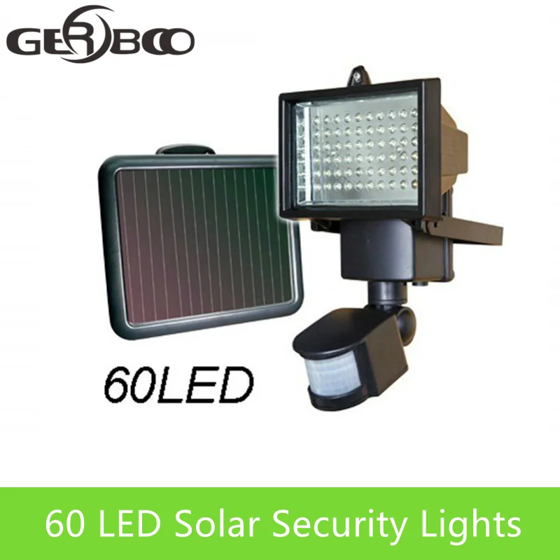 60 LED водонепроницаемый Солнечный свет PIR датчик движения настенный светильник