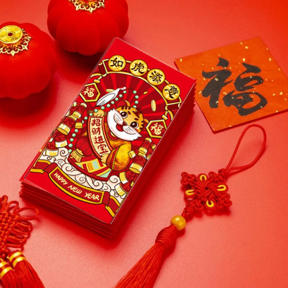 

Красный конверт, китайский новый год 2022, рождественские украшения Hongbao 2022, символ денег, тигра, подарки, карманный пакет, праздник весны