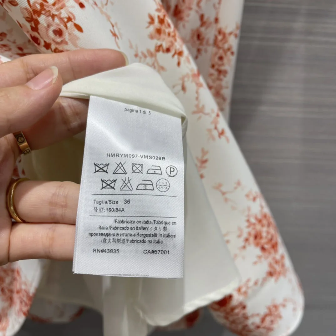 

Sweet Flower Print Dress for Women Autumn 2021 High-end Brand 3D Cut O-neck Short Sleeve Dress High Waist Slim A-line Dress Lady