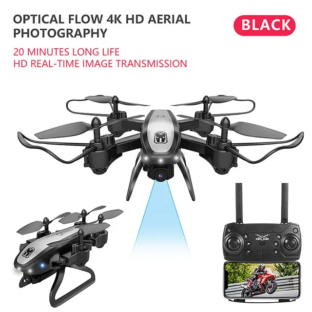 4k Дрон KY909 HD 4K WiFi видео live fpv Дрон светильник с потоком держать высоту четырехосный самолет одна кнопка взлет Дрон с камерой квадрокоптер с камерой квадракоптер квадрокоптер аккумулятор квадракоптер с камерой - Цвет: 4k