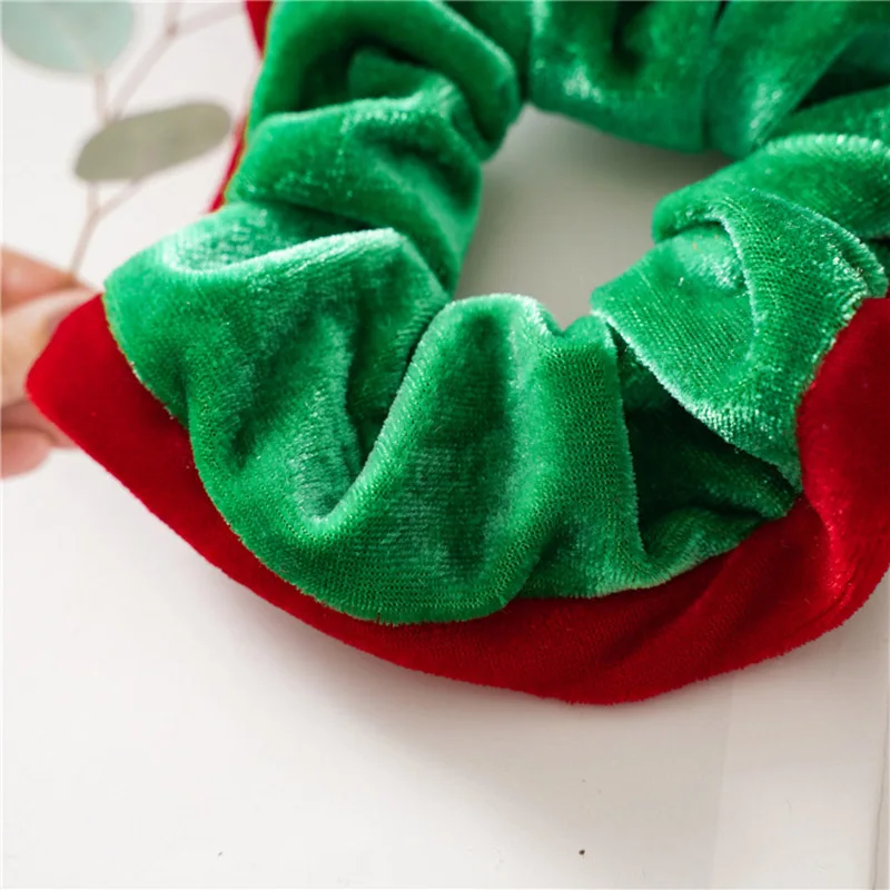 

Velvet Christmas Scrunchies Women Fashion Flannel Elastic Hair Bands Soft Hair Ties For Girls Ponytail Holder Hair Accessories