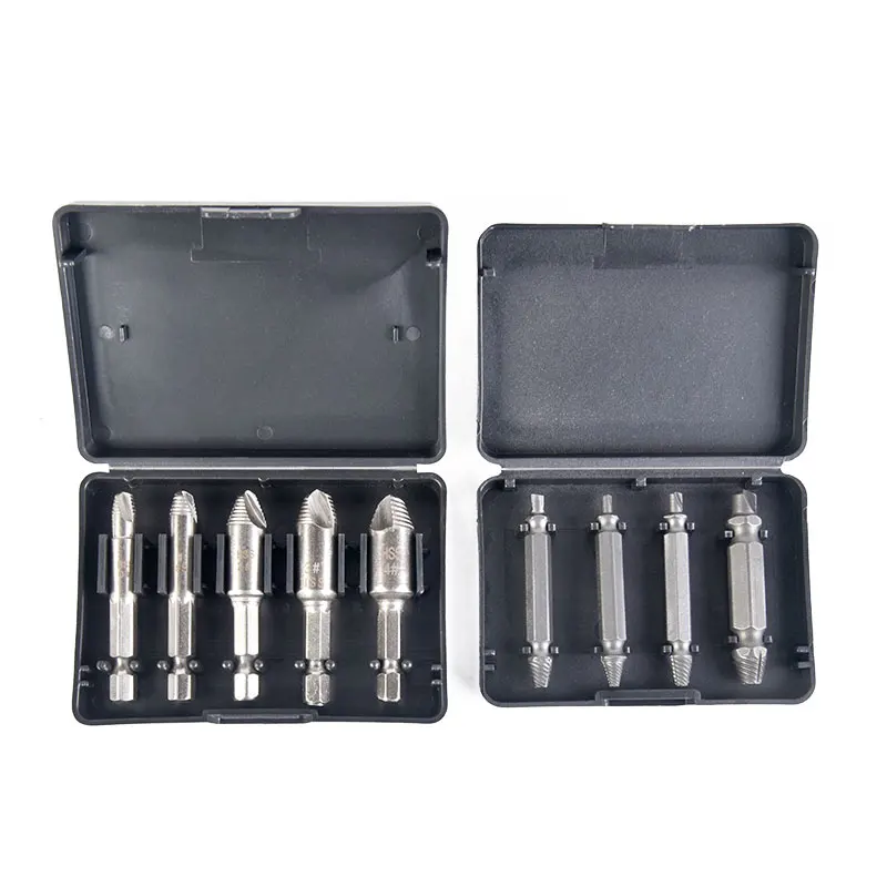 TRANVON Upgraded 5pcs/4pcs Double-Head Screw Extractor HSS Material Bolts Damaged Remove Hand Tools | Tool Sets