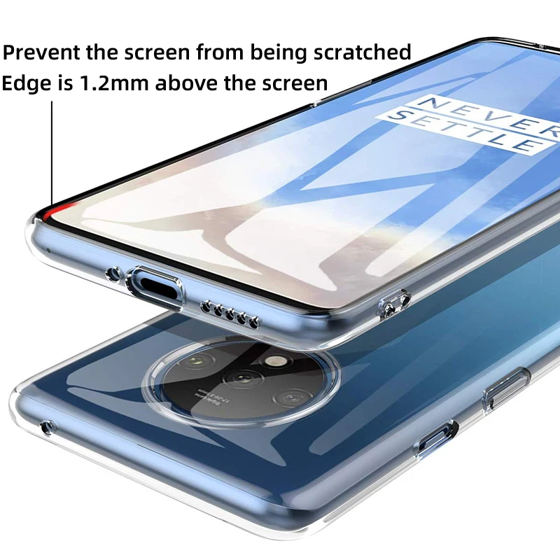Прозрачный чехол для oneplus 7t pro прозрачный ультра тонкий мягкий из ТПУ и силикона