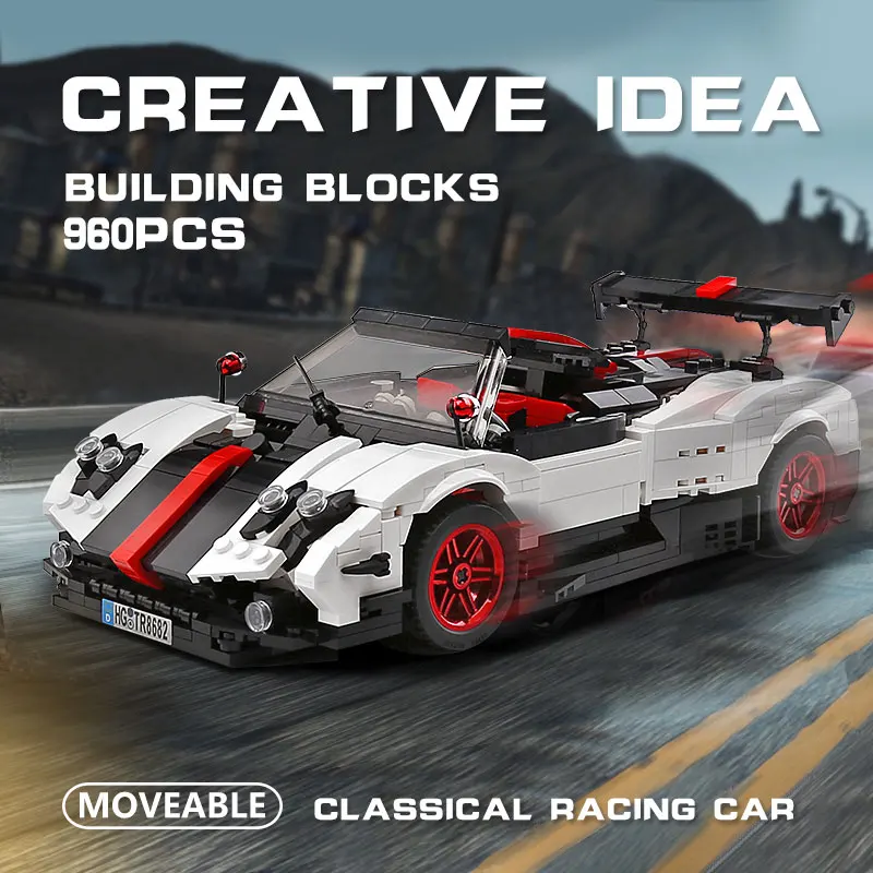 Креативные Игрушки Mould King высокотехнологичная модель машинки Paganis Zonda Five Roadster