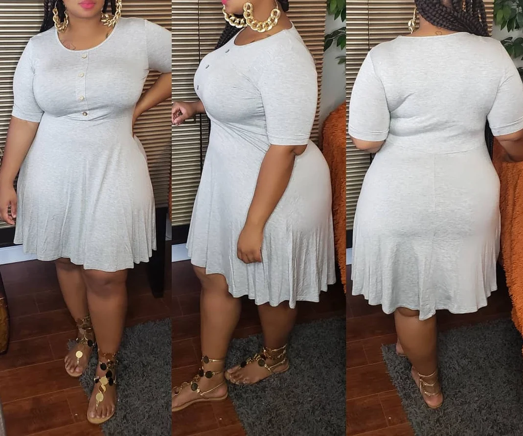 

2020 New Oversize Dresses Women Summer Woman Solid Button Down Short Dress Vestido Robe Plus Size 4XL 5XL Streetwear Dress