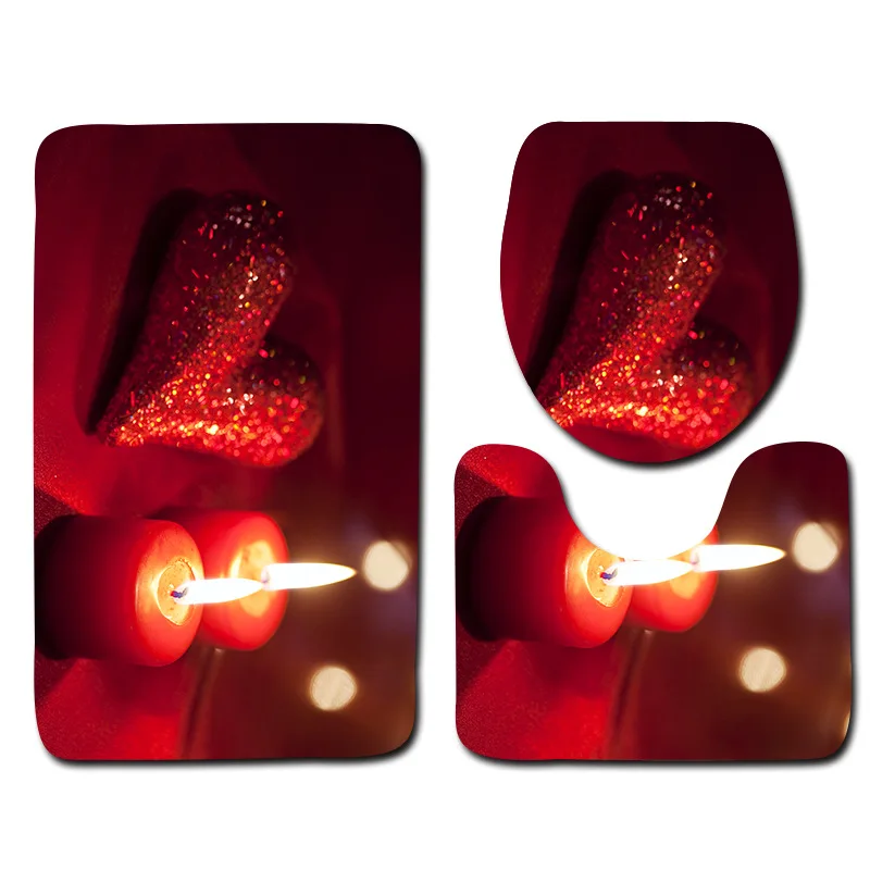 3 шт. романтическое сердце печатных дома Ванная комната ковры и коврики из