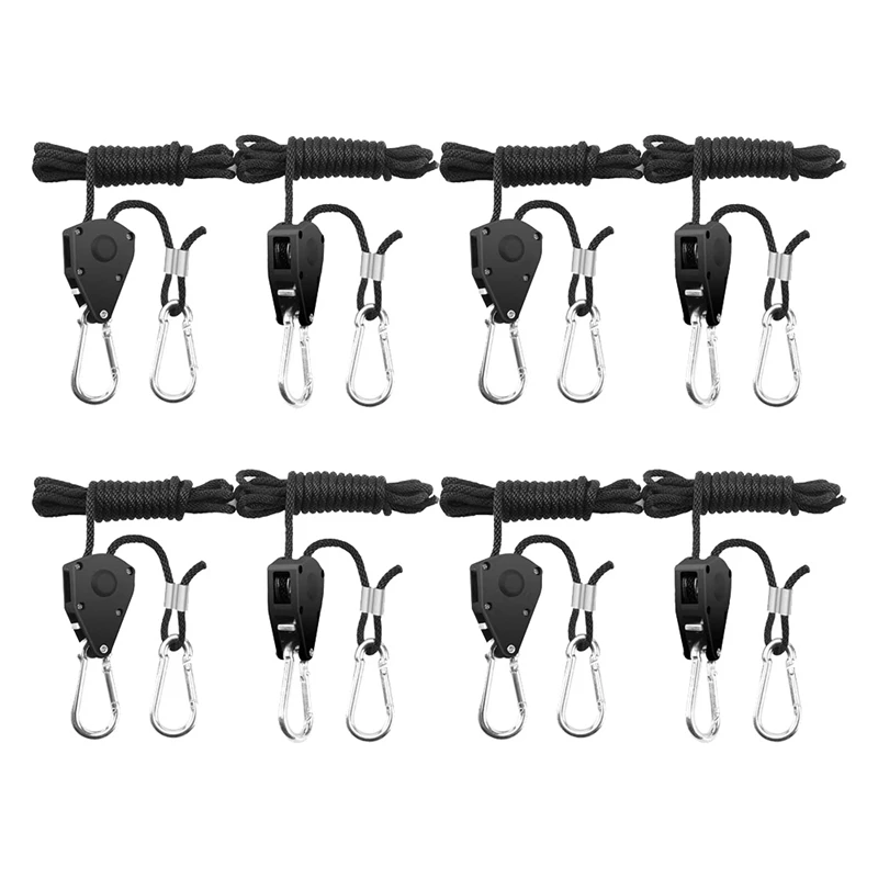 

ABSF 1/8Inch Heavy Duty Ratchet Ropes, Adjustable Rope Ratchet Hanger,For Grow Plant Fan Filter Light Room Equipment