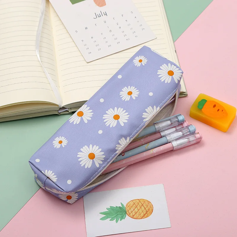 

NEW Kawaii daisy Pencil Case transparent daisy candy color Gift School Pencil Box Pencil Bag School Supplies Stationery