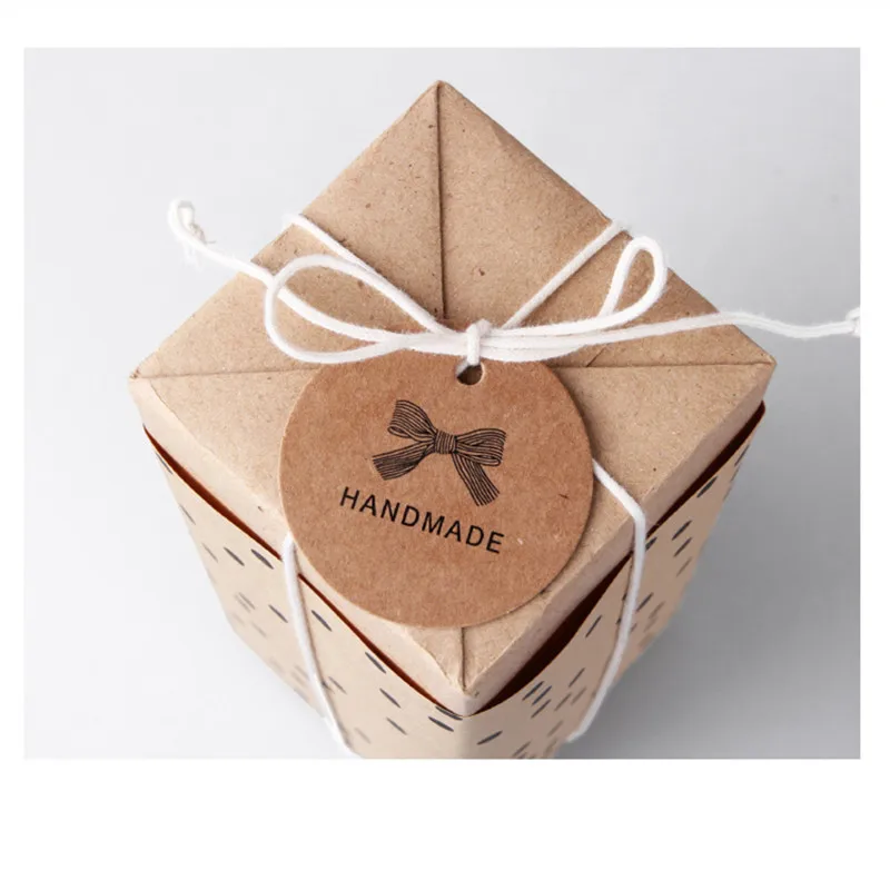 100 шт. спасибо круглые бирки из крафт-бумаги 4 см подарочные этикетки открытки