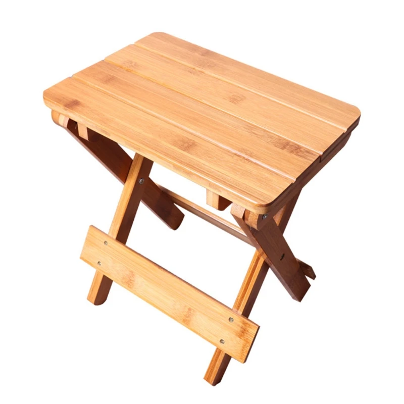 

Bamboo folding stool portable household solid Bamboo taburet outdoor fishing chair small bench square stool kids furniture