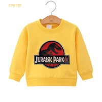 dinosaur print jurassic park hoodies autumn winter boys clothes children girls top plus velvet sweatshirt kids outerwear hoody