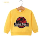 Худи с принтом динозавров для парка Юрского периода, Осень-зима, одежда для мальчиков, детский топ для девочек, бархатная толстовка, Детская верхняя одежда, худи