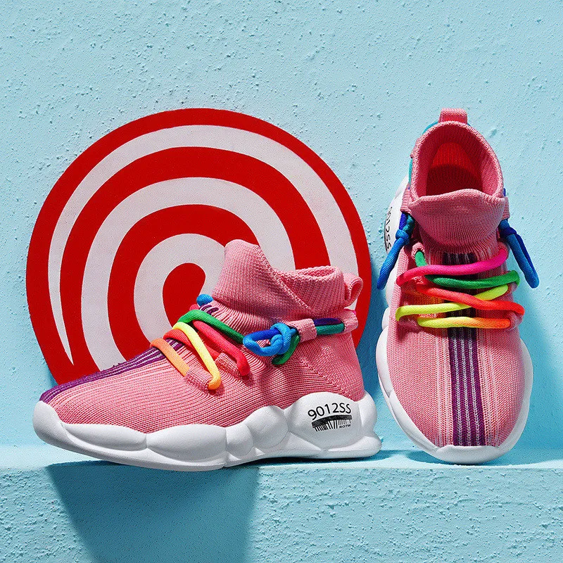 Children Running Shoes Kids High Top Socks Shoes Boys Girls Lightweight Sport Shoes Sutdoor Sneakers Infantil Child Shoes