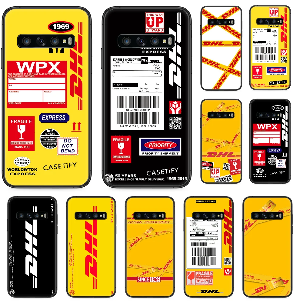 DHL экспресс чехол для телефона Samsung Galaxy S 10 20 3 4 5 6 7 8 9 Plus E Lite Uitra Черный Бампер Мягкий