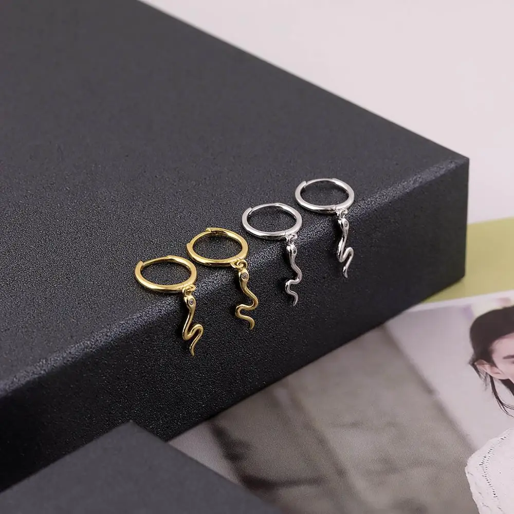 

Ckysee Design 925 Sterling Silver Earrings Serpentine Pendant Drop Earrings For Women Fashion Earrings All-Match Fine Jewel
