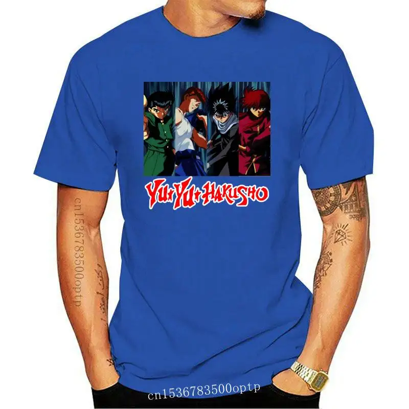 

Новинка, Мужская черная футболка Yu Hakusho из аниме мультфильма Tv Series, размер Xs3Xl