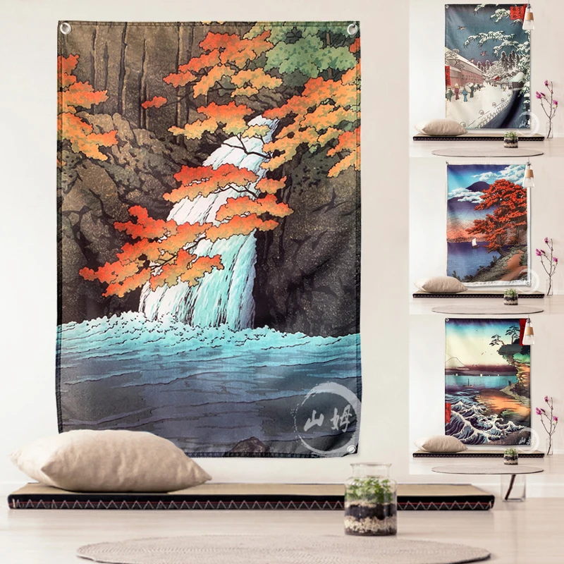 Японская пейзажная живопись настенный плакат флаг баннер японское украшение для