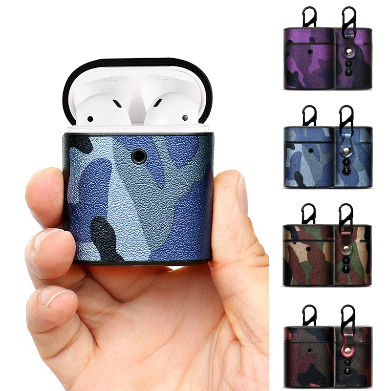 

Камуфляжные чехлы для наушников Airpods Pro 1 2 3 из искусственной кожи, аксессуары для наушников, футляр для зарядки, защитный чехол